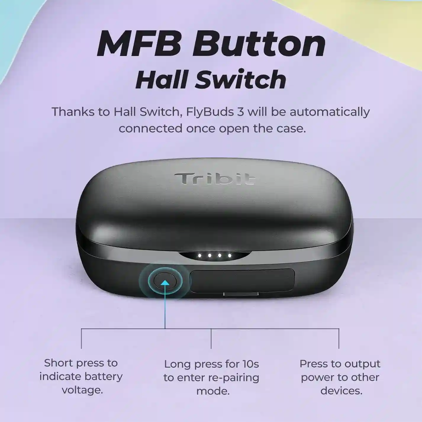 Tribit flybuds 3 case MF Button infographics image #1